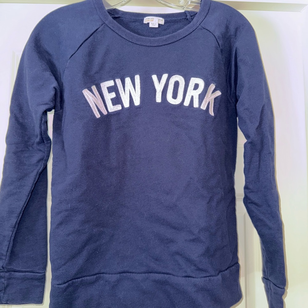 I.Crew Crewcuts Girls Navy Blue New York Sweatshirt Size 14